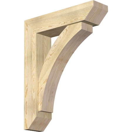 Ekena Millwork Thorton Slat Rough Sawn Bracket w/ Offset Brace, Douglas Fir, 8"W x 32"D x 40"H BKT0806X32X40THR06RDF
